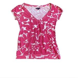 American Eagle Outfitters Pink Floral V-Neck Top